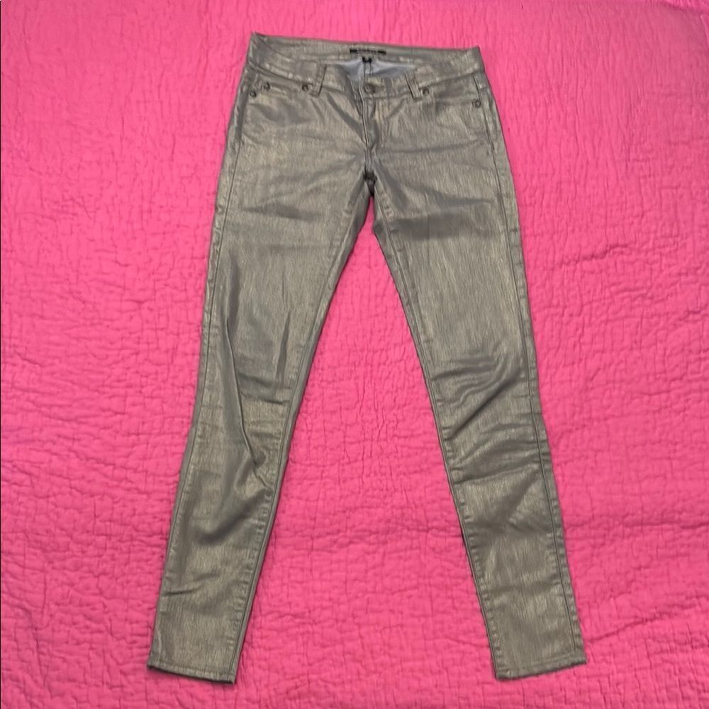Monika Chiang Metallic Skinny Jeans, size 26